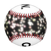 "グローおもしろいモード白ブラックグリッター感動的 野球ボール (裏面)