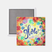 グローかわいらしおもしろい抽象芸術モダン検査 マグネット (正面/裏面)