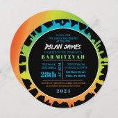 グローアクアスプラッシュバーバルミツワー招待状 招待状 (正面/裏面)