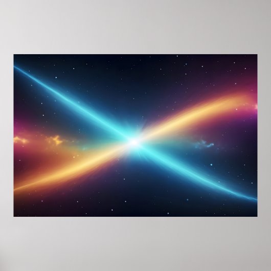 グローイングコズミックエナジーの衝突 抽象的な宇宙 ポスター (正面)