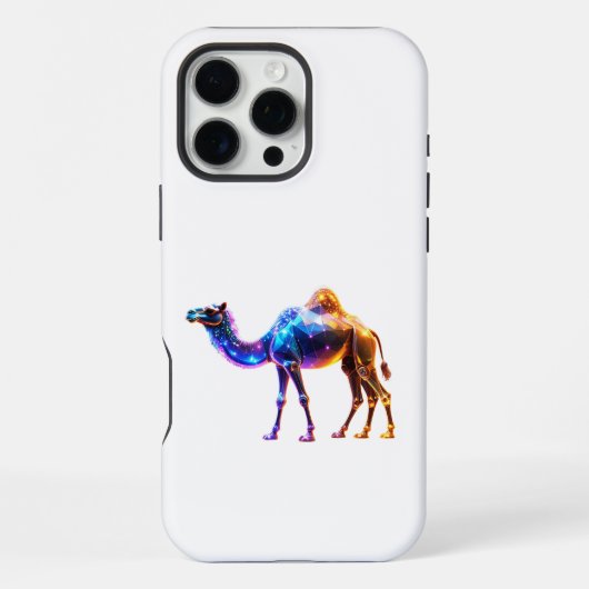 グローイング デジタル ラクダ アート iPhoneケース (裏面)