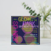 グローインザダークの誕生日パーティー招待状 招待状 (スタンド正面)
