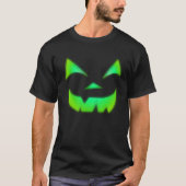 グローインザダークグリーンハロウィーンのカボチャのちょうちんパンプキン Tシャツ (正面)