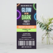 グローインザダークネオンボーイ誕生日チケット 招待状 (スタンド正面)