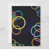 グローインザダーク誕生日招待状ネオンキッズパーティー 招待状 (裏面)