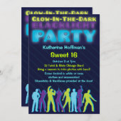 グローインザダーク ブラックライトパーティーの招待状 招待状 (正面/裏面)