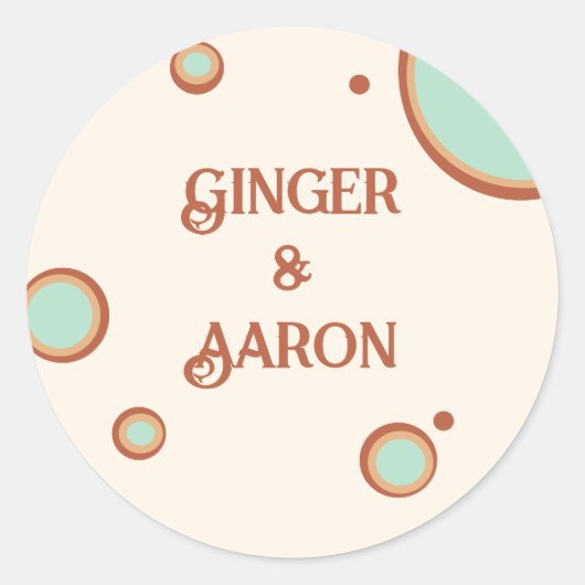 グローウィーアクアサークル 70年代レトロウェディング ラウンドシール (正面)