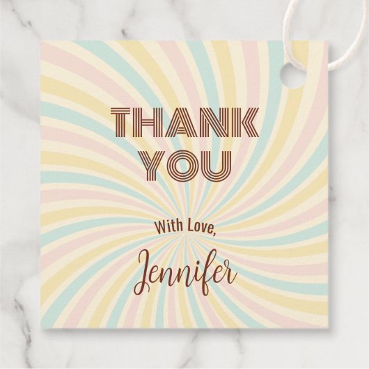 グローウィー ピンク ディスコボール ブライダルシャワー サンクス フェイバータグ (裏面)