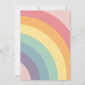 グローウィー レトロ70年代 レインボー ベイビー シャワー 招待状 (裏面)