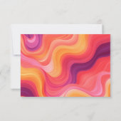 グローウィー レトロ ピンクとオレンジのアーチ ウェディング 出欠カード (裏面)