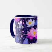 グローガーデンのビジネス – パープルロータス&フローラ マグカップ (正面左)