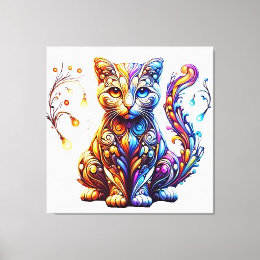 グローキャッ鮮やかト キャンバスプリント (正面)