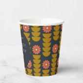 グローキー レトロ 70年代 フラワー オーダーメイド 婚約パーティー 紙コップ (左)