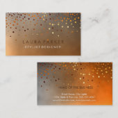 グローグリッターオレンジ紙吹雪エレガントスカイ 名刺 (正面/裏面)