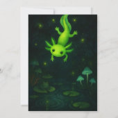 グローグリーンアクソロテルインスワンプ誕生日 招待状 (裏面)