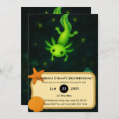 グローグリーンアクソロテルインスワンプ誕生日 招待状 (正面/裏面)