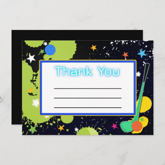 グローゴルフバースデーパーティーサンキューカード サンキューカード (正面/裏面)