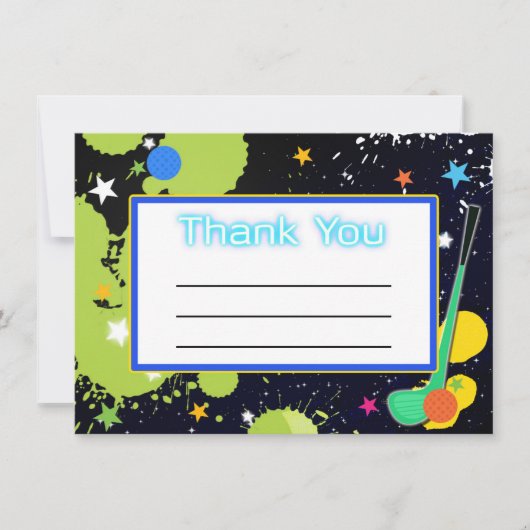 グローゴルフバースデーパーティーサンキューカード サンキューカード (正面)