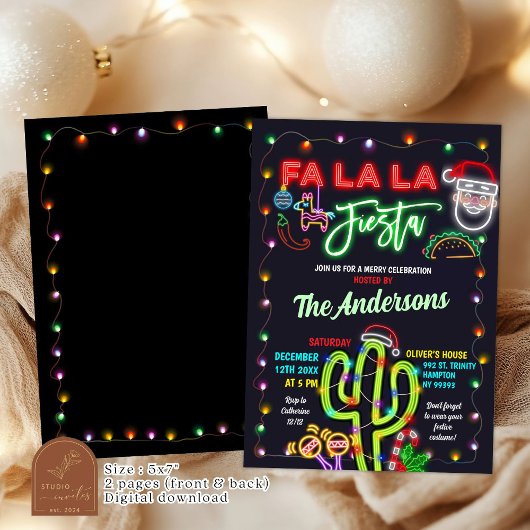 グローサクタスメキシカンフィエスタホリデーパーティー 招待状