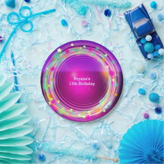 グローサークル&スターズバースデーパーティープレート ペーパープレート (パーティー)