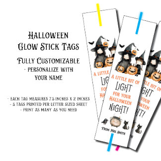 グロースティックラベル、ハロウィーンの夜のための小さな光