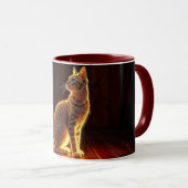 グロータビーモダンビー猫ブルーアイズファンタジー マグカップ (正面右)