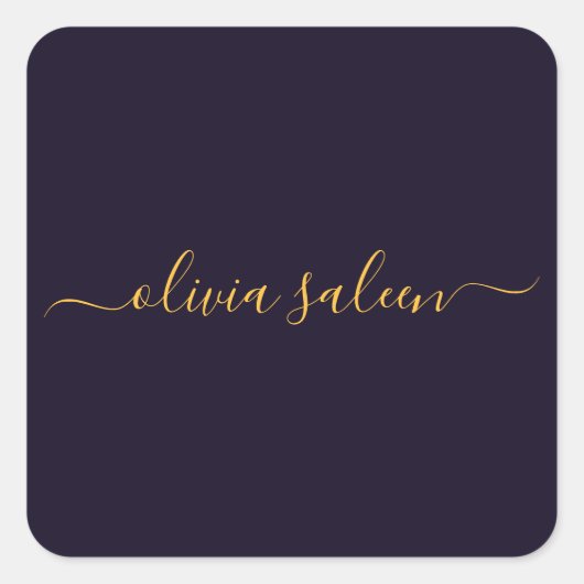 グローデンパーソナライズされたブラック スクエアシール (正面)