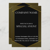グローデンフレームブラック企業のパーティの招待状カード 招待状 (正面/裏面)