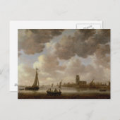 グロート・ケルクの下流にあるドルドレヒトの見解 ポストカード (正面/裏面)