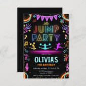 グローネオントランポリンがジャンプ誕生日 招待状 (正面/裏面)