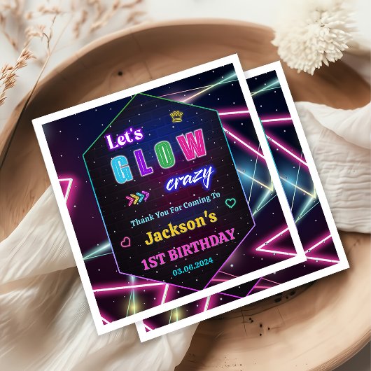 グローネオンライツサンキューバースデーパーティー スタンダードカクテルナプキン