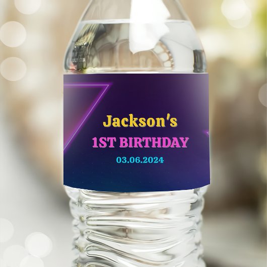 グローネオンライツサンキューバースデーパーティー ペットボトルラベル