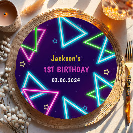 グローネオンライツサンキューバースデーパーティー ペーパープレート