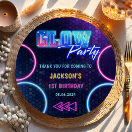 グローネオンライツサンキューバースデーパーティー ペーパープレート