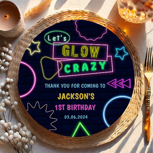 グローネオンライツサンキューバースデーパーティー ペーパープレート