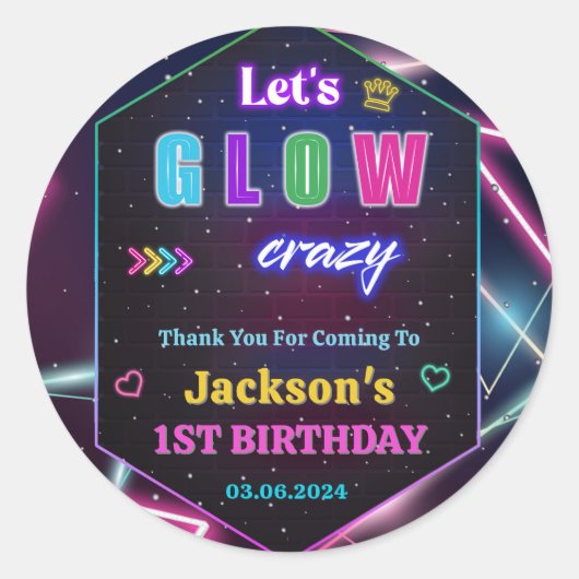 グローネオンライツサンキューバースデーパーティー ラウンドシール (正面)