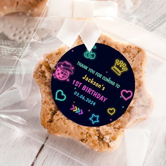 グローネオンライツサンキューバースデーパーティー ラウンドシール