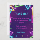 グローネオンライツバースデーパーティーサンキューカード 招待状 (正面)