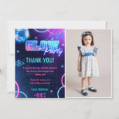 グローネオンライツバースデーパーティーサンキューカード 招待状 (正面)