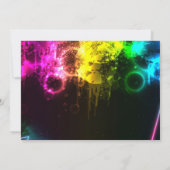 グローネオンライツバースデーパーティーサンキューカード 招待状 (裏面)