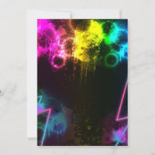 グローネオンライツバースデーパーティーサンキューカード 招待状 (裏面)