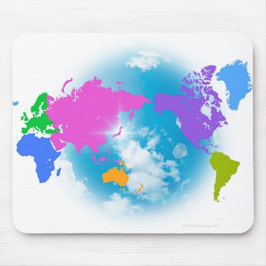 グローバカラフルル地図 マウスパッド (正面)