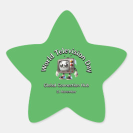 グローバルつながりハブ。世界テレビの日。 星シール