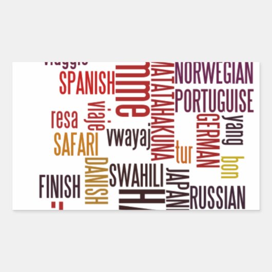 グローバルなグルーヴ:すべての言語でハクナ・マタタ 長方形シール (正面)
