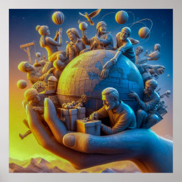 グローバルな感謝：喜ばしい手 ポスター