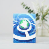 グローバルコミュニケーション、概念的なコンピューター2 ポストカード (スタンド正面)