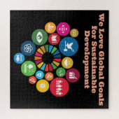 グローバルゴールポスター意味のあるパーソナライズされた贈り物 ジグソーパズル (横)