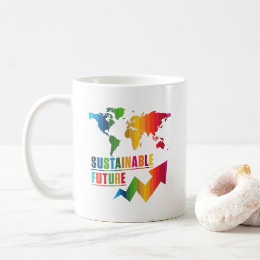 グローバルゴールSDGs 2030の今後地球に優しの動向 コーヒーマグカップ (ドーナツ)