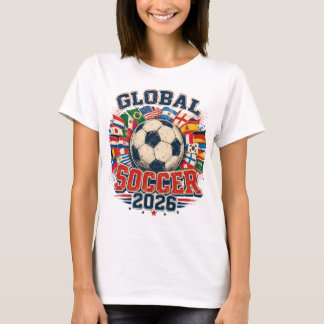 グローバルサッカー2026 国際旗 フットボールT Tシャツ
