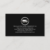 グローバルシルバータイヤのトラック輸送 名刺 (裏面)